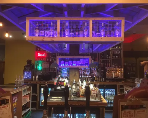 Commercial bar with bespoke lighting